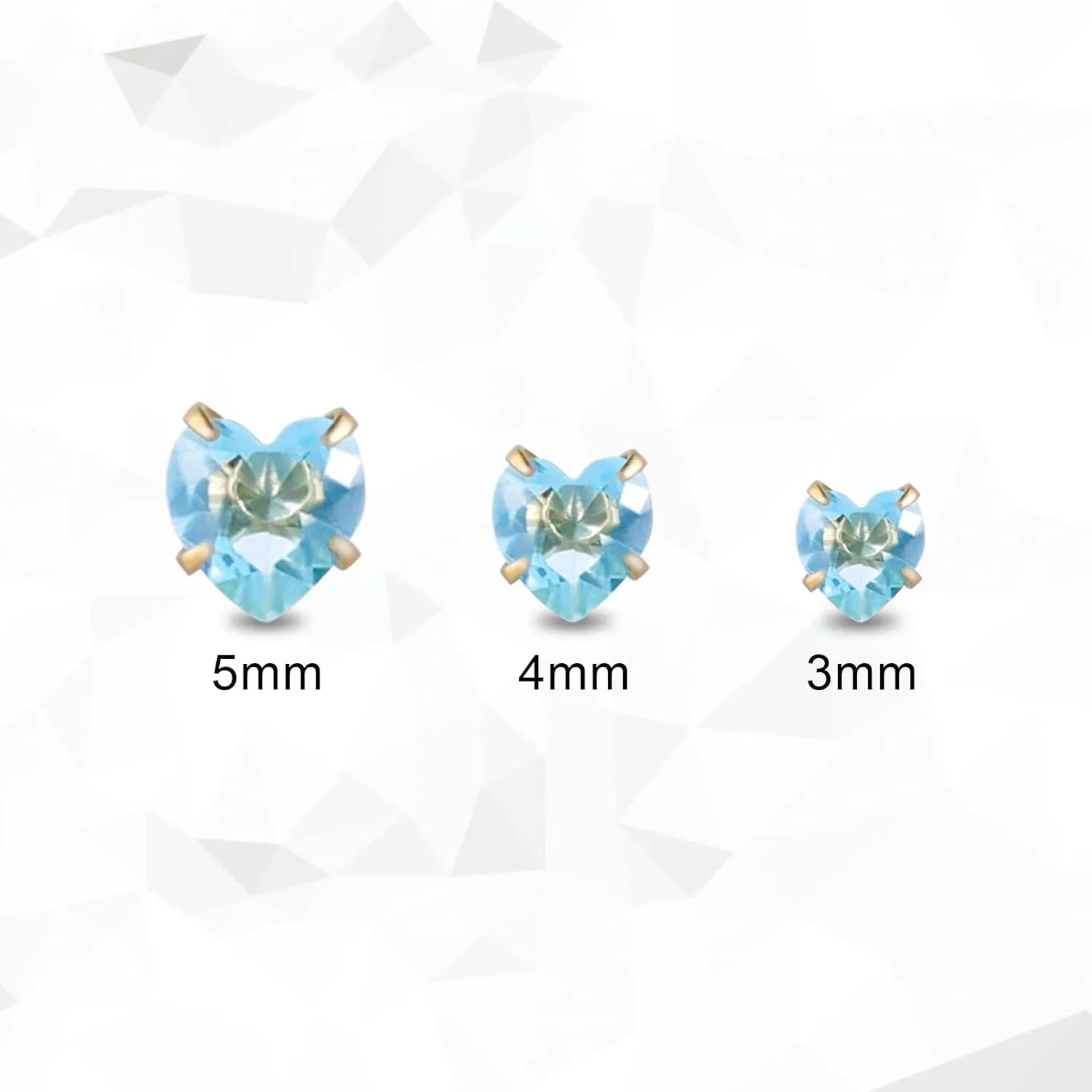 12 Pairs Flat Back Stud Earrings for Women, Screw Back Surgical Stainless Steel Stud Earrings, 18K Gold Plated Silver Heart Star Round Cubic Zirconia CZ Birthstone Stud Earrings Set