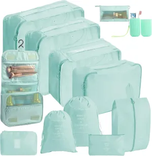 12PCS Packing Cubes for Suitcases, Travel Luggage Organizer Bags Various Sizes Packing Organizer for Travel Accessories Luggage Carry On Suitcase, Blue