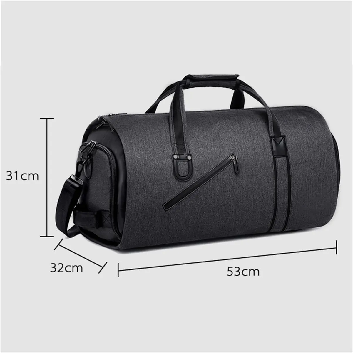 2 In 1 Hanging Suitcase Suit Travel Bags, Convertible Travel Garment Bag, Carry on Garment Duffel Bag Weekend Bag (Black)