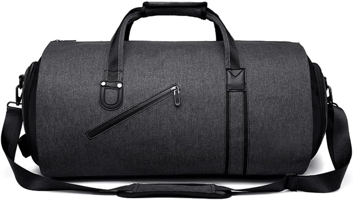 2 In 1 Hanging Suitcase Suit Travel Bags, Convertible Travel Garment Bag, Carry on Garment Duffel Bag Weekend Bag (Black)