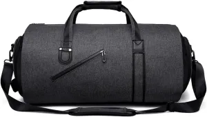2 In 1 Hanging Suitcase Suit Travel Bags, Convertible Travel Garment Bag, Carry on Garment Duffel Bag Weekend Bag (Black)