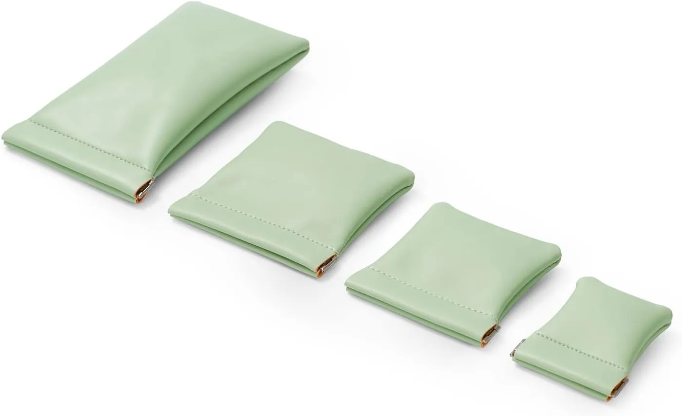 2 Pack PU Leather Slim Engagement Wedding Ring Pouch Leather Jewelry Pouch Christmas,Wedding Party Favor Gift Bag(Green)