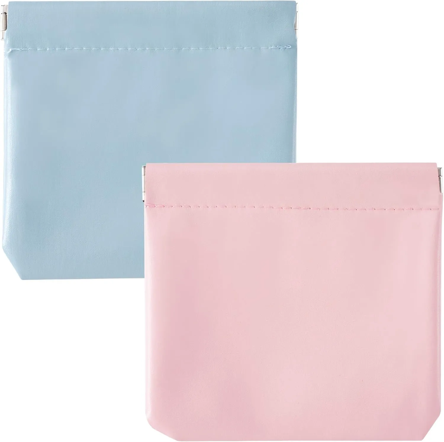 2PCS Small Makeup Bag for Purse Mini Portable Cosmetics Pouches Organizers Travel Coin Lipstick Storage Accessories for Jewelry Cards Earphones Pink Blue