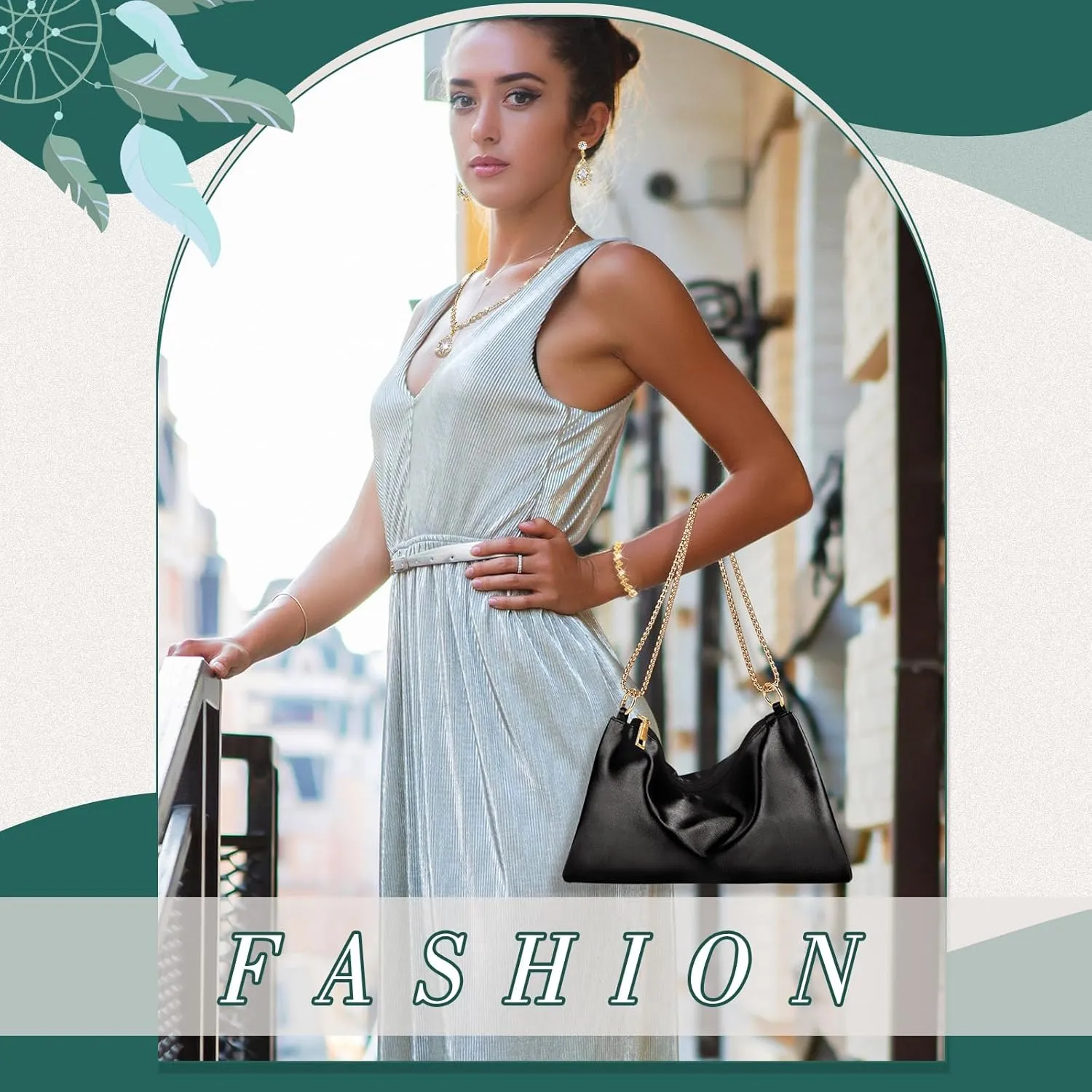 4 Pcs Satin Purse Jewelry Sets Woman Evening Handbag Wedding Shoulder Bag Purse for Prom Formal Cocktail Wedding Bride