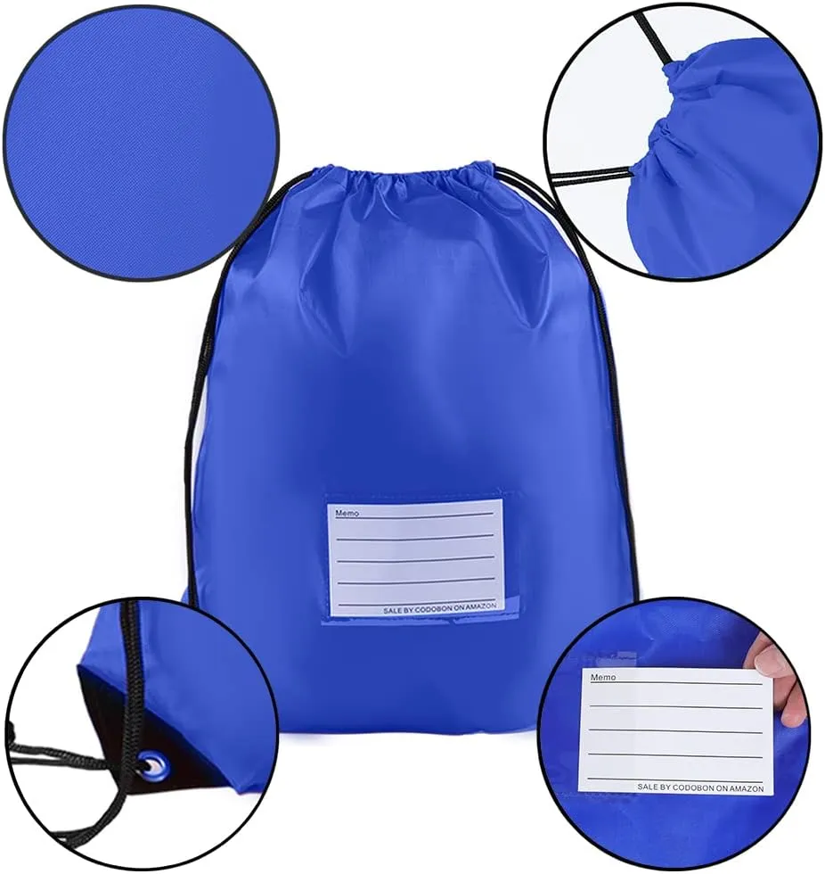 50 Pack Drawstring Bags,Bulk Draw String Backpack, DIY Gym Sports Cinch Bag Sackpack for Women Men, Blue