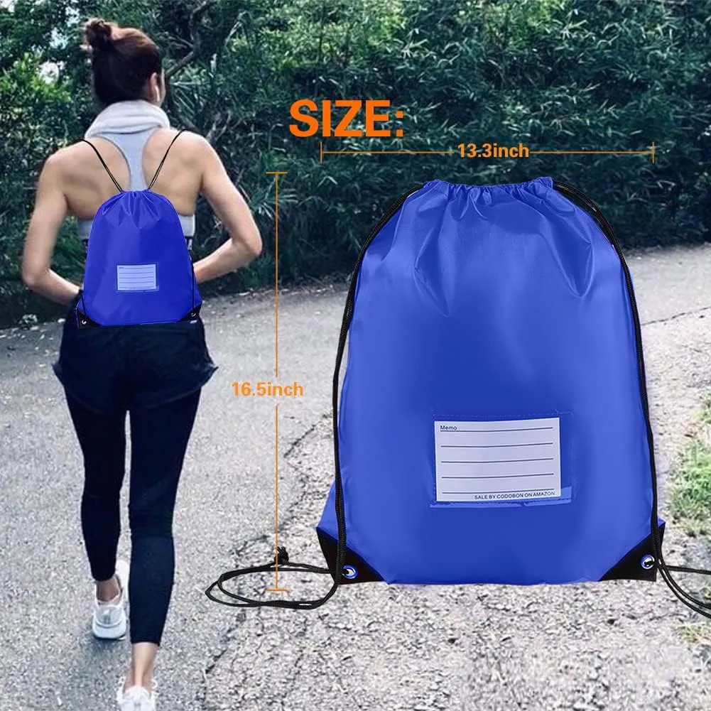 50 Pack Drawstring Bags,Bulk Draw String Backpack, DIY Gym Sports Cinch Bag Sackpack for Women Men, Blue