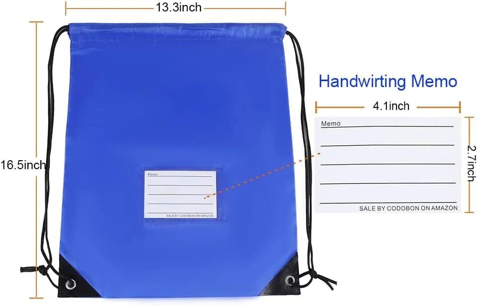 50 Pack Drawstring Bags,Bulk Draw String Backpack, DIY Gym Sports Cinch Bag Sackpack for Women Men, Blue
