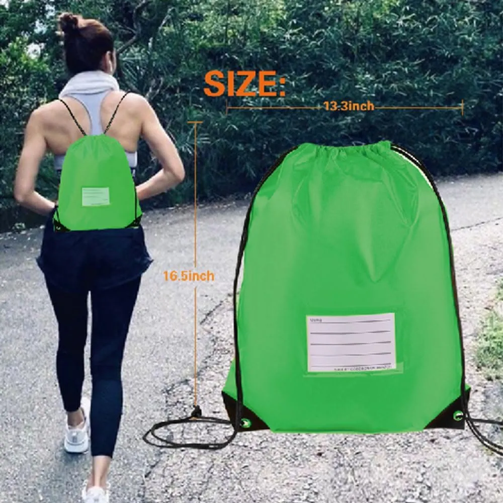 50 Pcs Drawstring Bags,Bulk Draw String Backpack, Cinch Bag Sackpack for Travel Gym Sport, Green