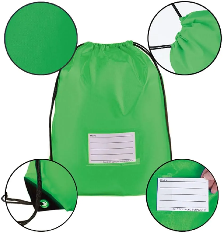 50 Pcs Drawstring Bags,Bulk Draw String Backpack, Cinch Bag Sackpack for Travel Gym Sport, Green