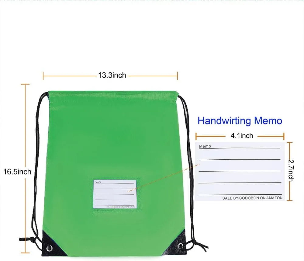 50 Pcs Drawstring Bags,Bulk Draw String Backpack, Cinch Bag Sackpack for Travel Gym Sport, Green
