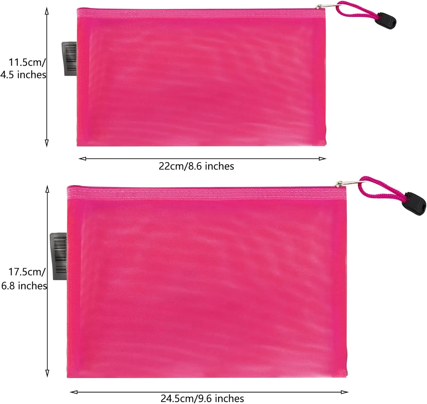 6PCS Small Mesh Makeup Bag with Zipper, Nylon Purse Organizer Pouches, Multipurpose Cosmetic Swimming Suit Travel Toiletry Storage Bags for School Supplies Travel Accessories (Rose Red)