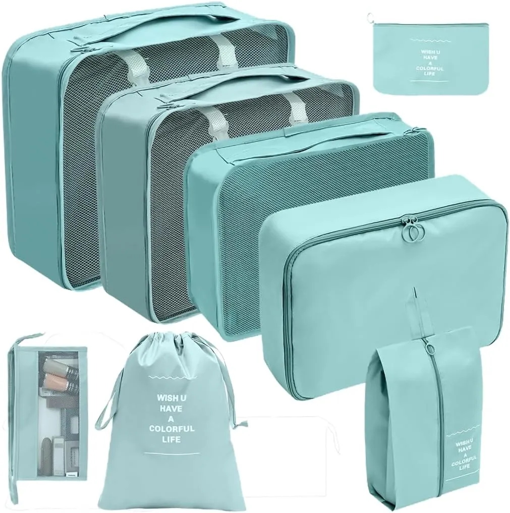 8x/Set Travel Organiser Packing Cubes Waterproof Suitcase Organiser for Woman