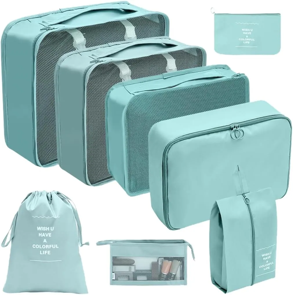 8x/Set Travel Organiser Packing Cubes Waterproof Suitcase Organiser for Woman