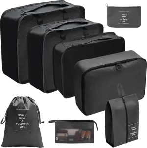 8x/Set Travel Organiser Packing Cubes Waterproof Suitcase Organiser for Woman
