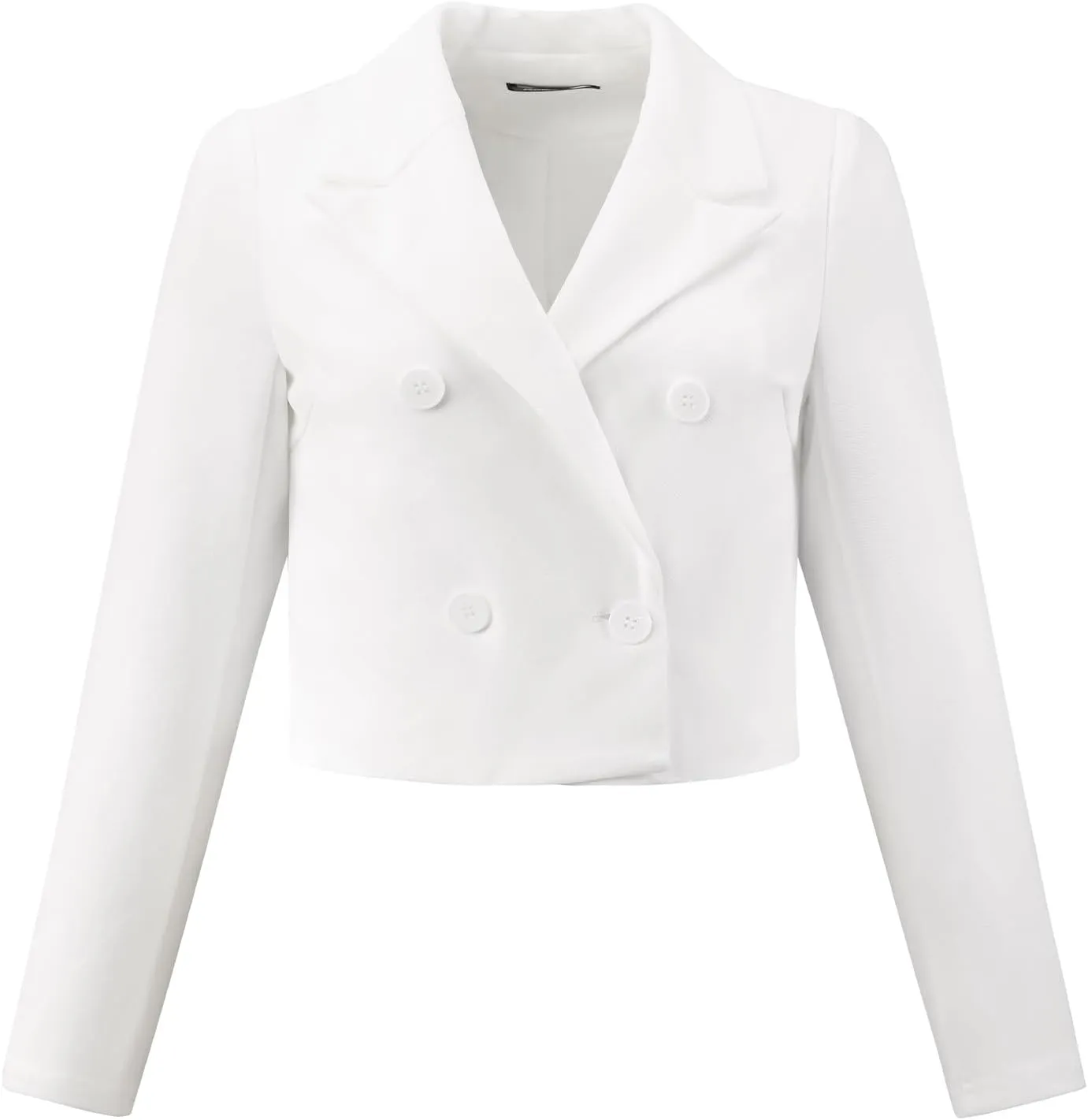 Allegra K Business Casual Cropped Blazer for Women's 2025 Trendy Double Breasted Long Sleeve Short Jacket