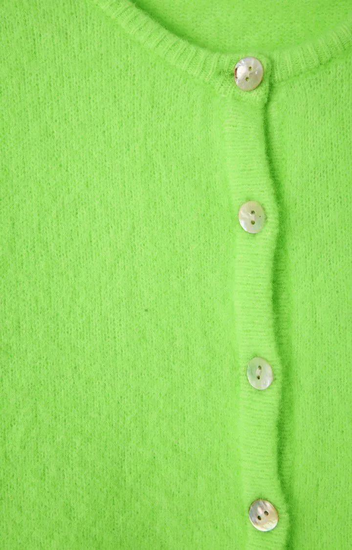 American Vintage – Vitow Button Front Cardigan in Fluorescent Apple