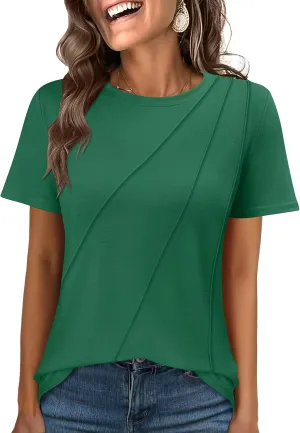 ANRABESS Womens Summer Tops Workout Shirts Beach Vacation Outfits Business Tshirts Dressy Fashion Spring Clothes 2025