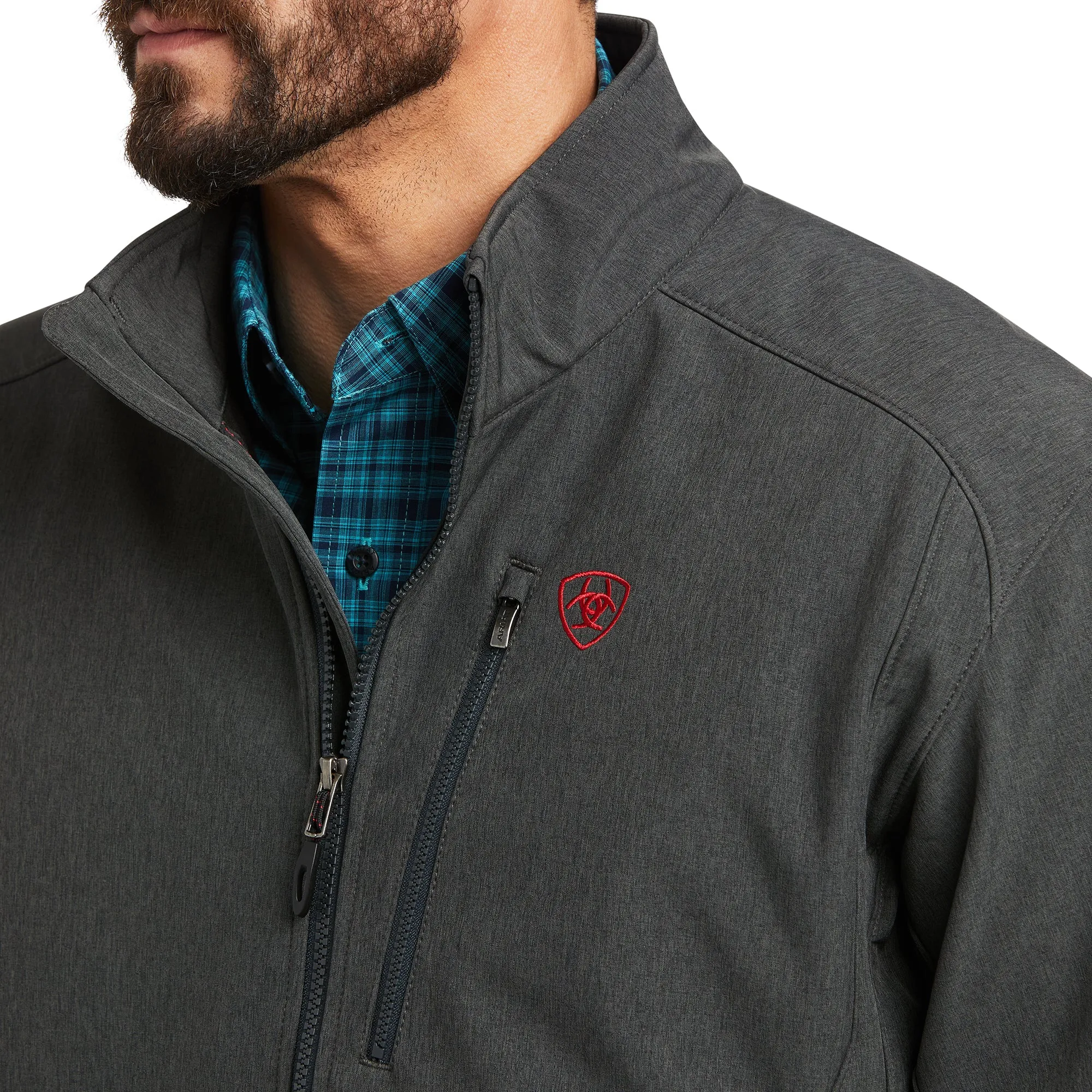 Ariat Men's Logo 2.0 Charcoal Americana Softshell Jacket 10037364
