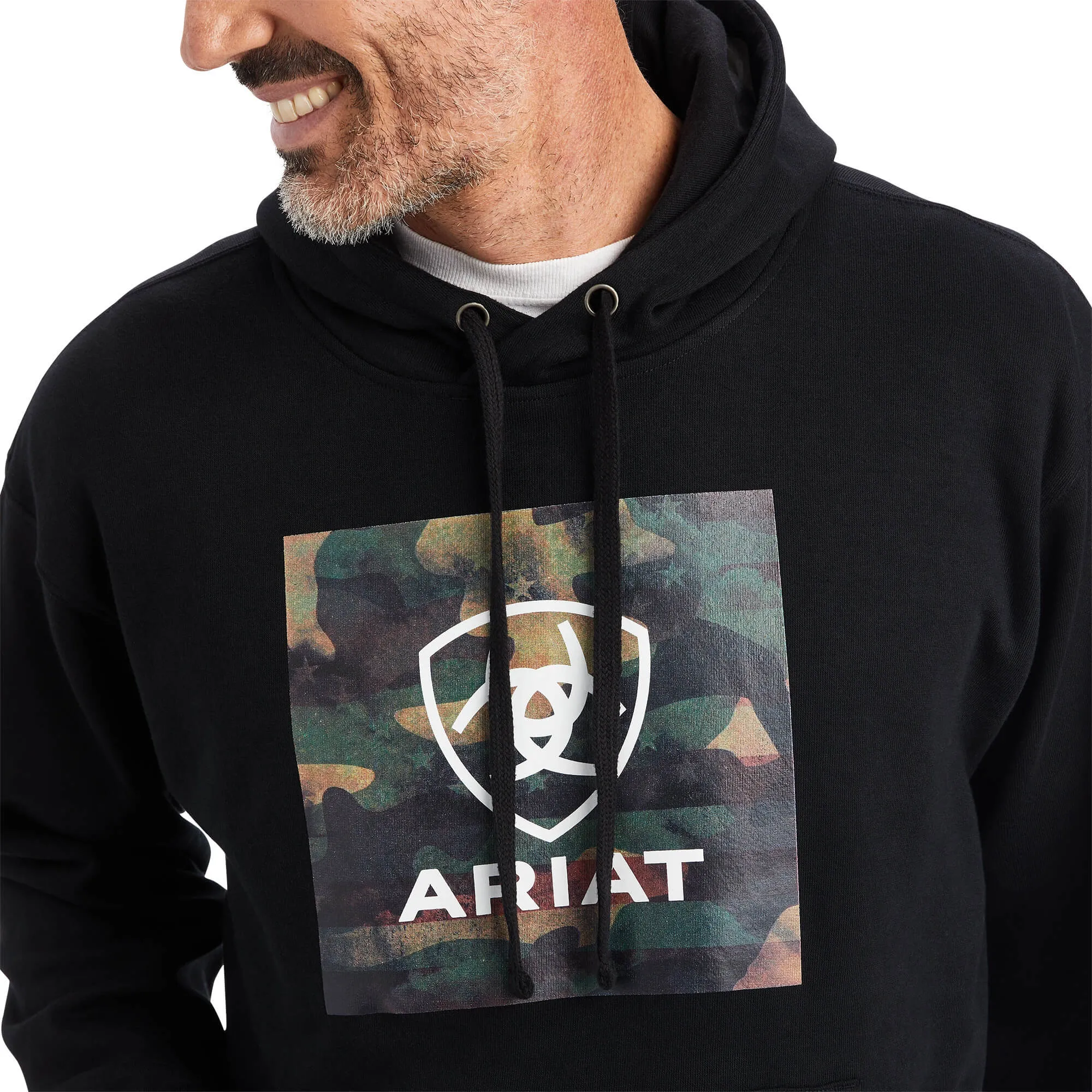 Ariat® Men's Protect & Serve Block Camo Print Black Hoodie 10041713