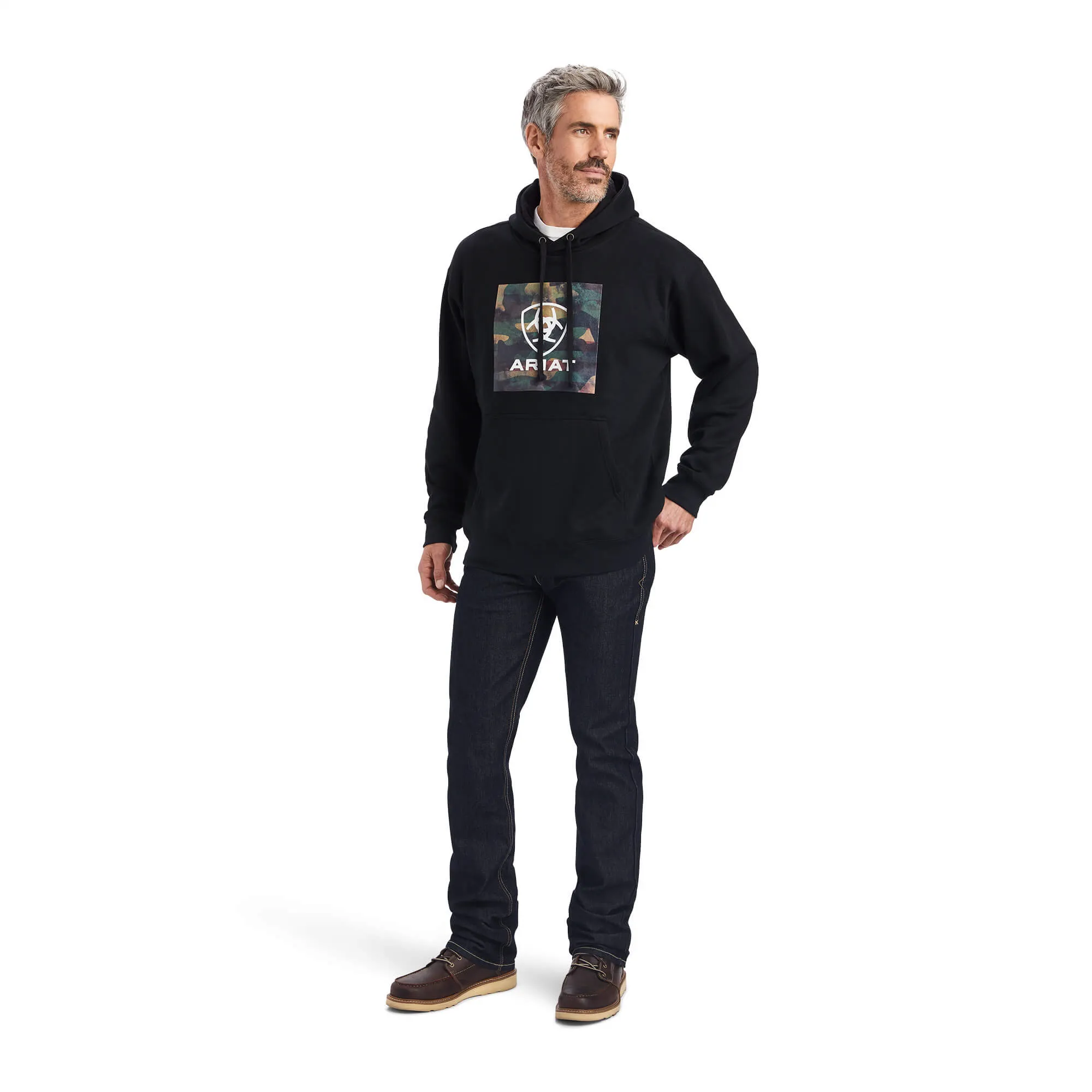 Ariat® Men's Protect & Serve Block Camo Print Black Hoodie 10041713