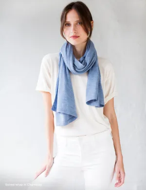 Australian Superfine Merino Wrap - Chambray