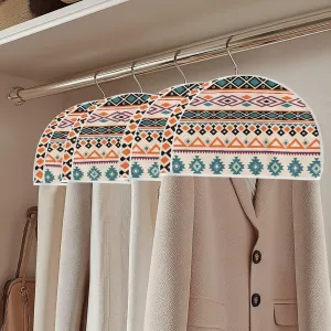 Babrukda Clothes Garment Rack Cover for Closet, Yellow Southwestern Aztec Semicircle Wardrobe Clothes Protector for Dress Suit, Semicircle Garment Bags, Hanger Not Included