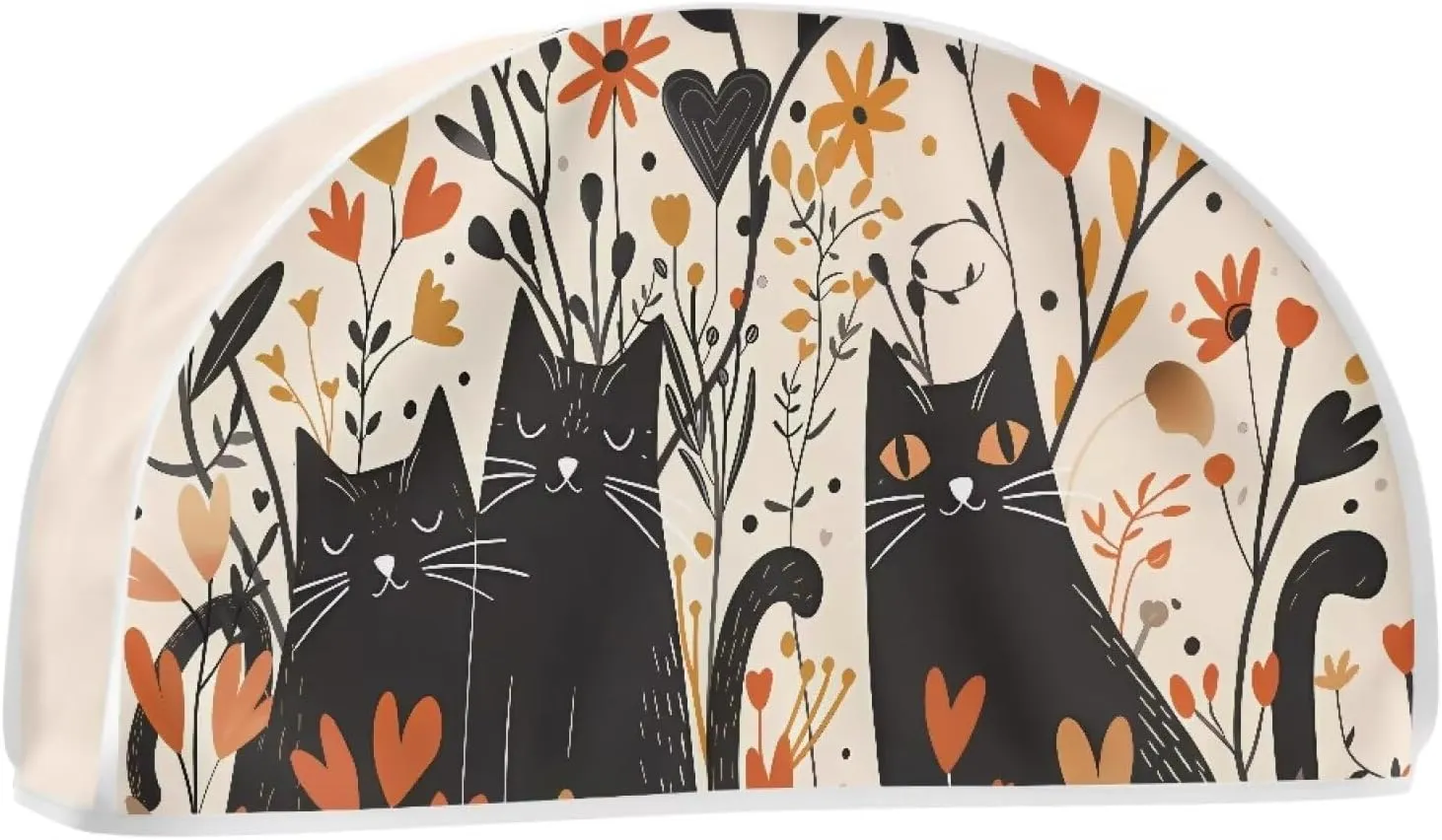 Babrukda Semicircle Clothes Garment Rack Cover for Closet Floral Cartoon Cat Print Clothes Protectors for Hanging Clothes, Garment Bags for Dress, Suit, Coat, Shirts, Hanger Not Included