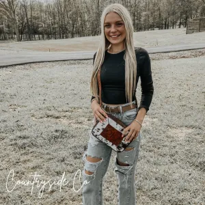 Belle Cowhide Sling Crossbody Fesitval Bag by Countryside Co.