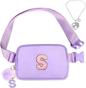 Belt Bag Fanny Pack for Girls - Women Initial Crossbody Bag for Birthday Gifts for 5 6 7 8 9 10 11 12 13 Year Old S