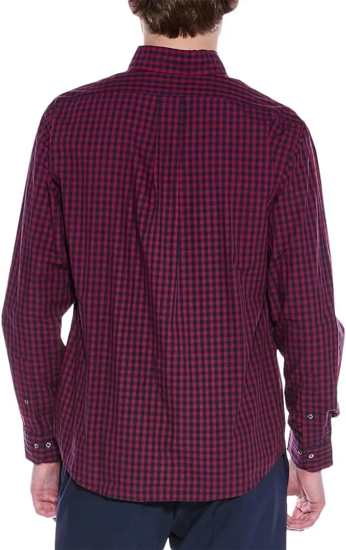 Brooks Brothers Men's Friday Poplin Long Sleeve Pattern Sport Shirt