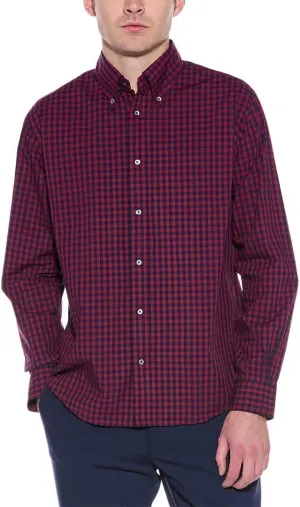 Brooks Brothers Men's Friday Poplin Long Sleeve Pattern Sport Shirt