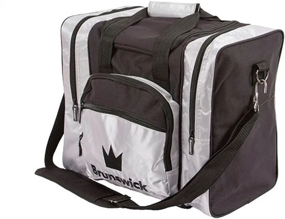 Brunswick Edge Single Tote Bowling Bag, Silver