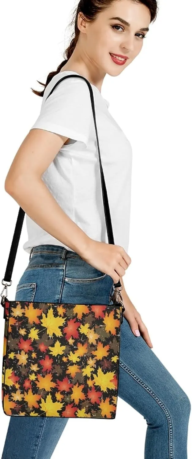 Bucket Bags and Purse for Women Merry Christmas Santa Claus Hobo and Shoulder Handbags with 2 Detachable Straps