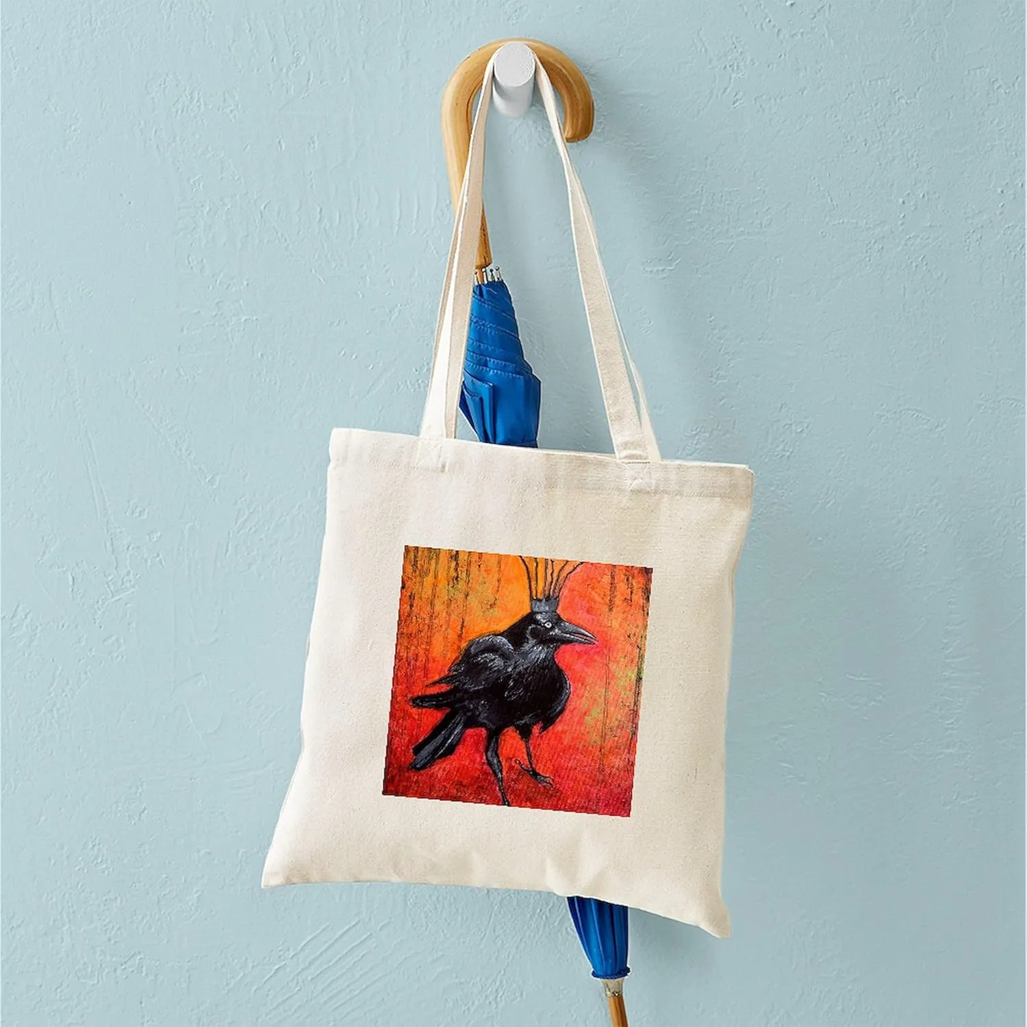 CafePress Darlington, The Raven King Tote Bag Reusable Natural Beige Canvas Shopping Bag