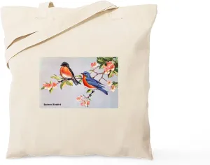 CafePress Eastern Bluebird Bird Tote Bag Reusable Natural Beige Canvas Shopping Bag