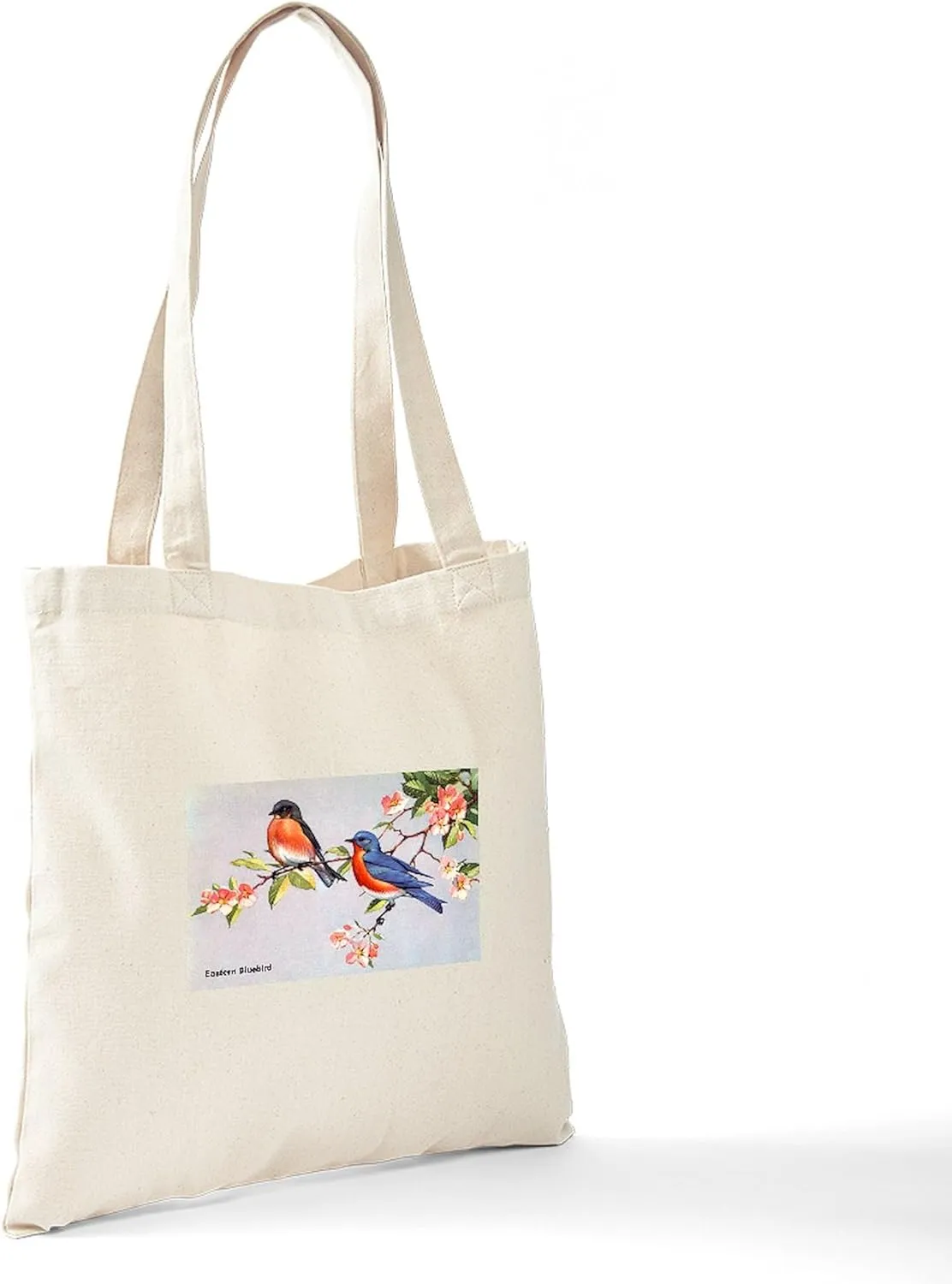 CafePress Eastern Bluebird Bird Tote Bag Reusable Natural Beige Canvas Shopping Bag