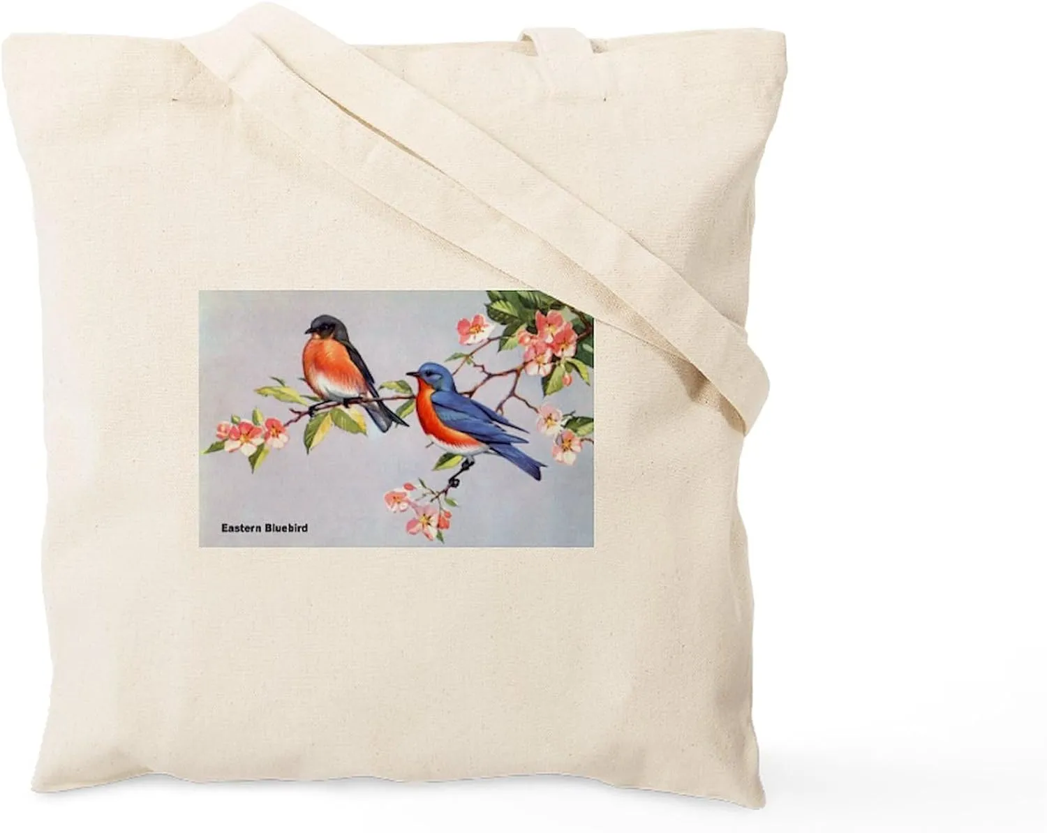 CafePress Eastern Bluebird Bird Tote Bag Reusable Natural Beige Canvas Shopping Bag