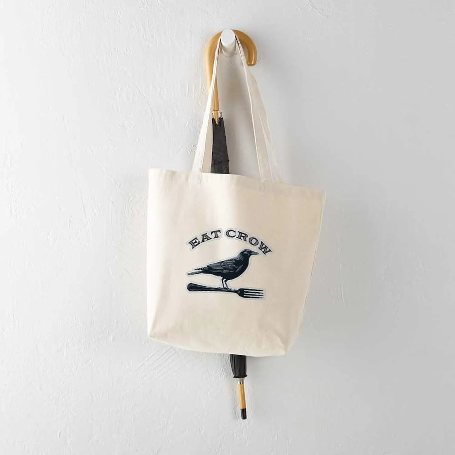 CafePress Eat Crow Tote Bag Reusable Natural Beige Canvas Shopping Bag