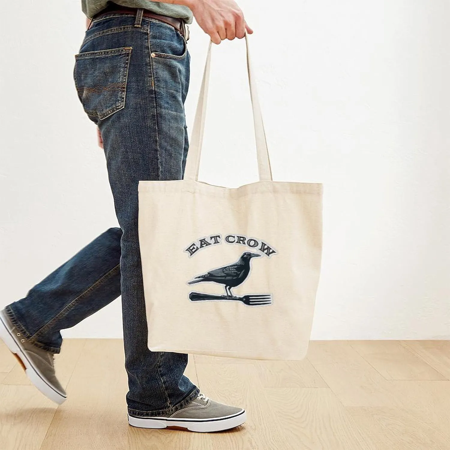 CafePress Eat Crow Tote Bag Reusable Natural Beige Canvas Shopping Bag