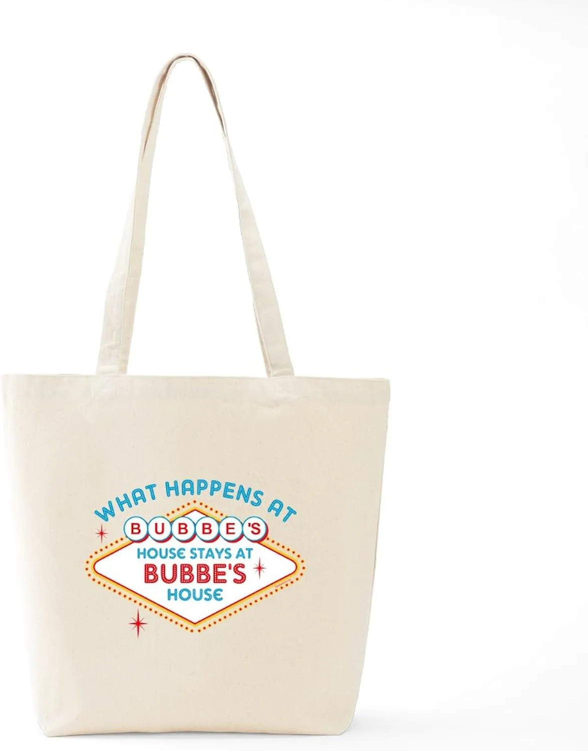 CafePress Las Vegas Stays At Bubbe's Tote Bag Reusable Natural Beige Canvas Shopping Bag