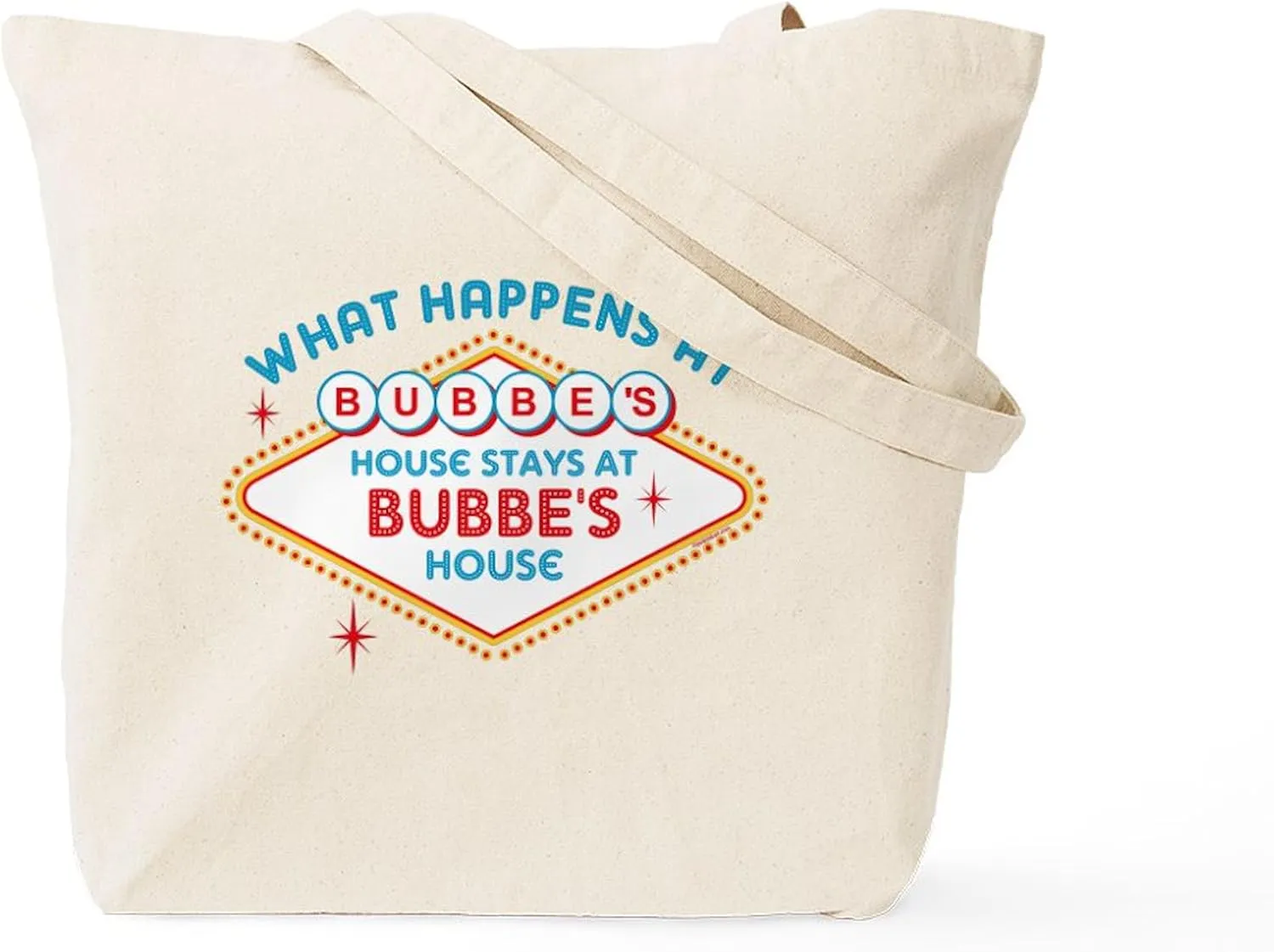 CafePress Las Vegas Stays At Bubbe's Tote Bag Reusable Natural Beige Canvas Shopping Bag