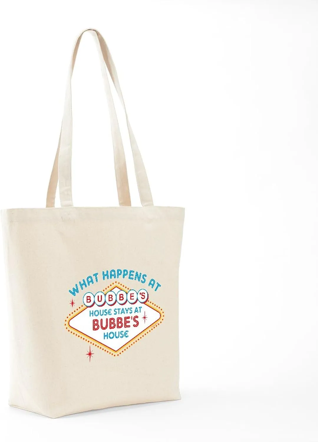 CafePress Las Vegas Stays At Bubbe's Tote Bag Reusable Natural Beige Canvas Shopping Bag