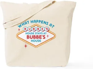 CafePress Las Vegas Stays At Bubbe's Tote Bag Reusable Natural Beige Canvas Shopping Bag
