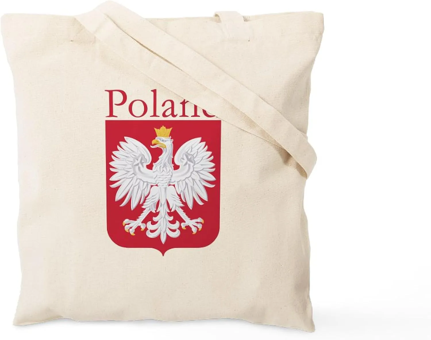 CafePress Poland With White Eagle Tote Bag Reusable Natural Beige Canvas Shopping Bag