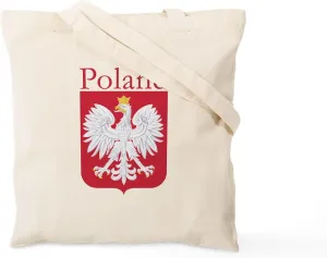CafePress Poland With White Eagle Tote Bag Reusable Natural Beige Canvas Shopping Bag