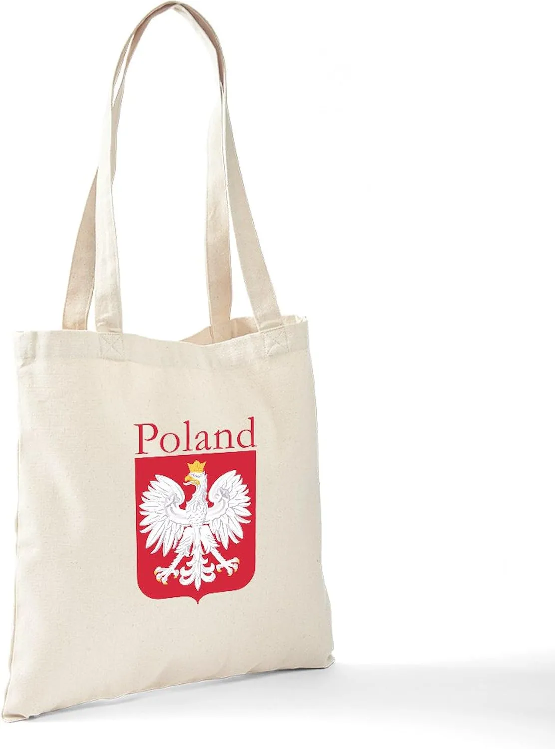 CafePress Poland With White Eagle Tote Bag Reusable Natural Beige Canvas Shopping Bag