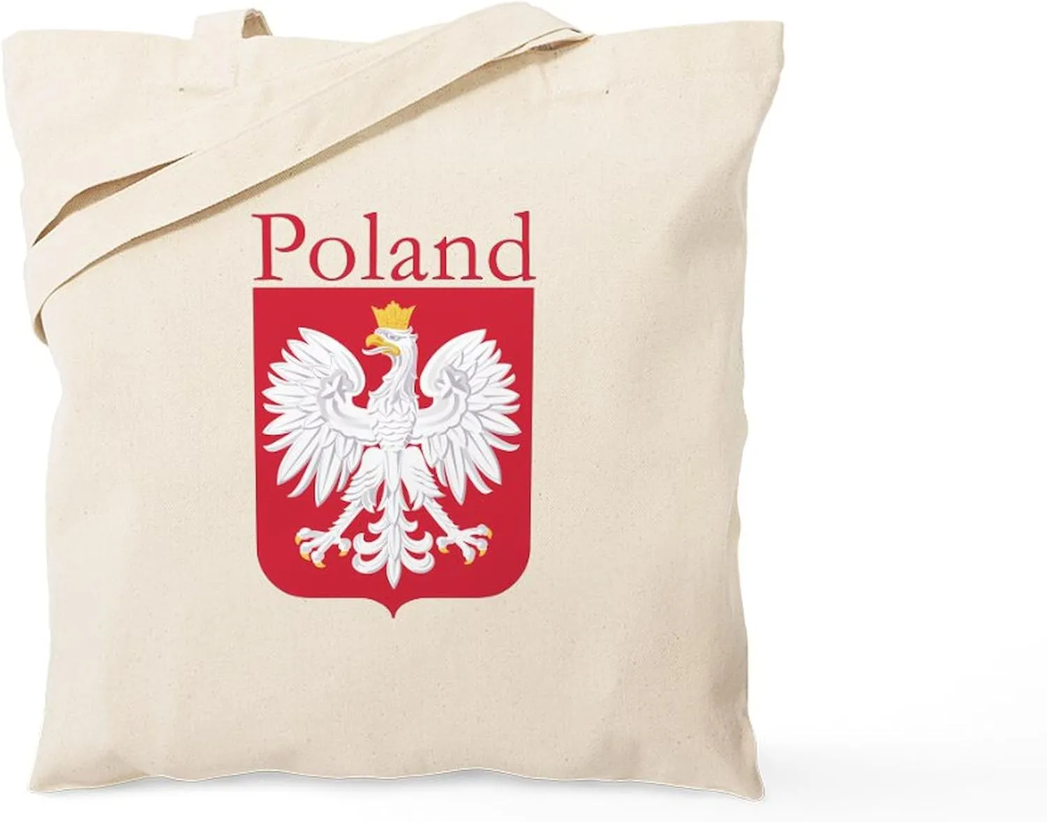 CafePress Poland With White Eagle Tote Bag Reusable Natural Beige Canvas Shopping Bag