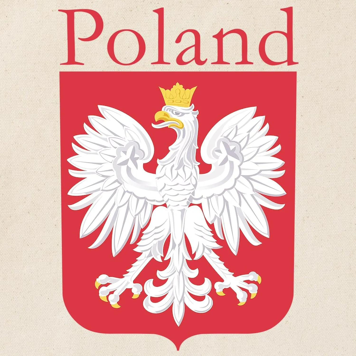CafePress Poland With White Eagle Tote Bag Reusable Natural Beige Canvas Shopping Bag