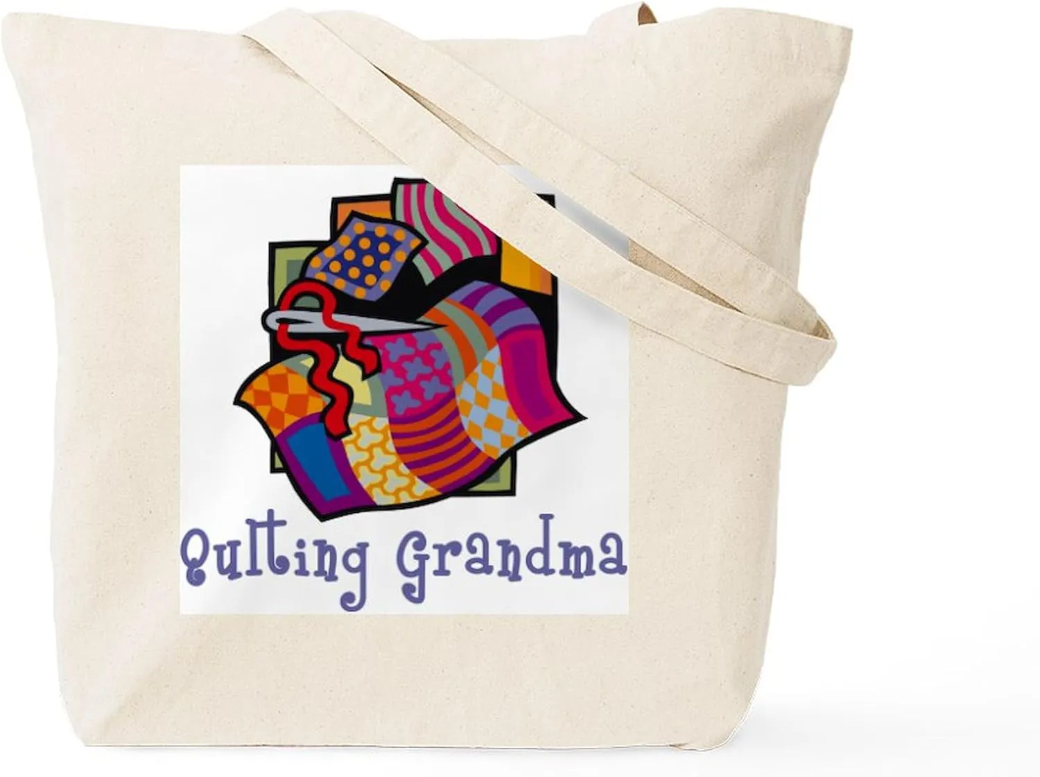 CafePress Quilting Grandmother Tote Bag Natural Canvas Tote Bag, Reusable Shopping Bag
