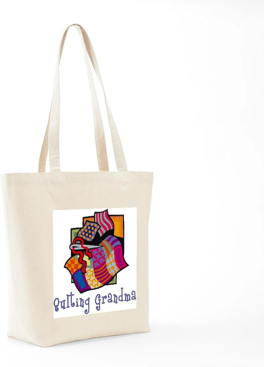 CafePress Quilting Grandmother Tote Bag Natural Canvas Tote Bag, Reusable Shopping Bag